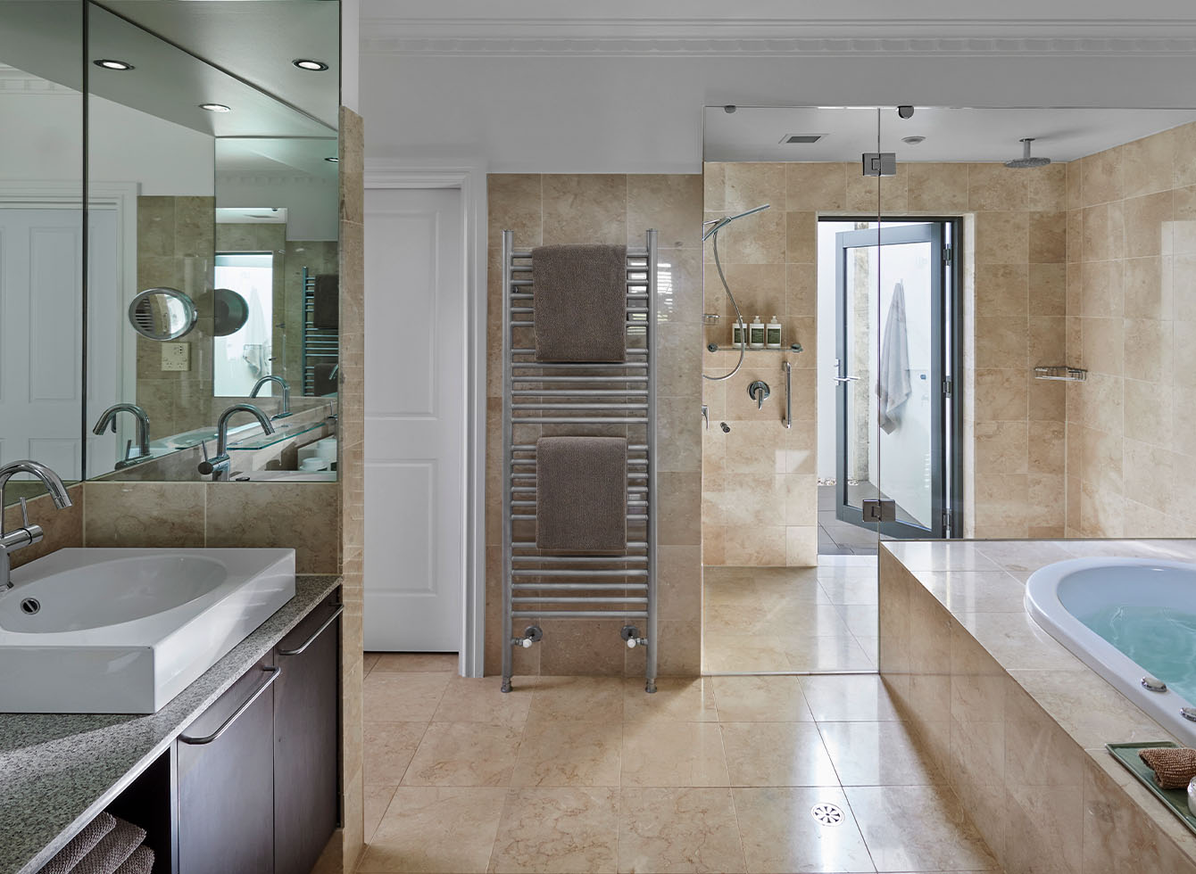 Bedroom and ensuite Right