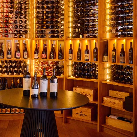 Walk-in wine cellar
